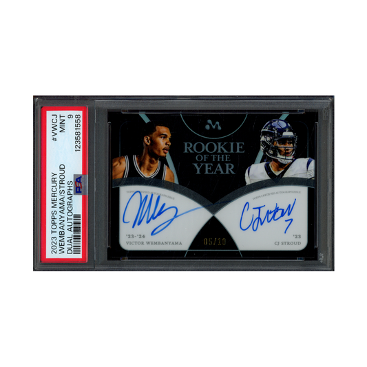 Victor Wembanyama / CJ Stroud 2023 Topps Mercury Rookie of the Year Dual Auto /10 PSA 9