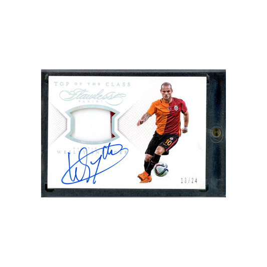 Wesley Sneidjer 2015-16 Panini Flawless Soccer Top of the Class Patch Auto /24