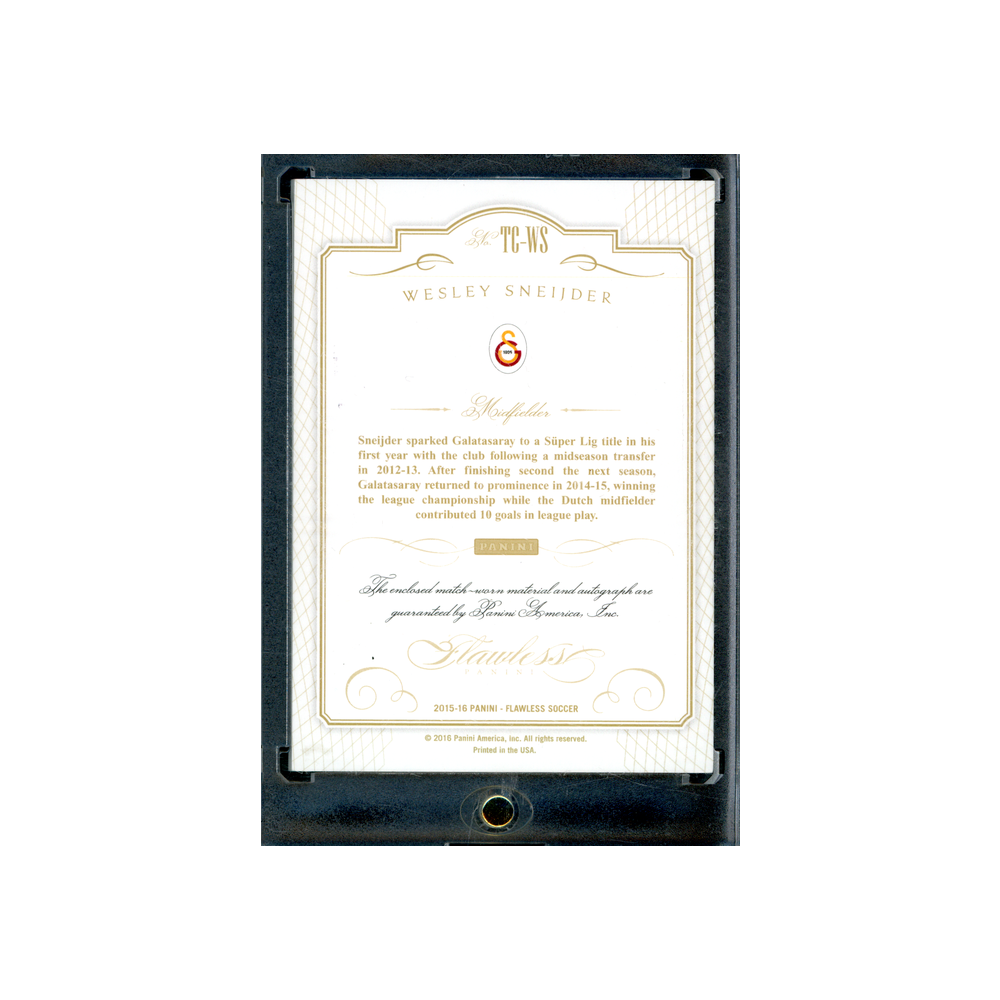Wesley Sneidjer 2015-16 Panini Flawless Soccer Top of the Class Patch Auto /24