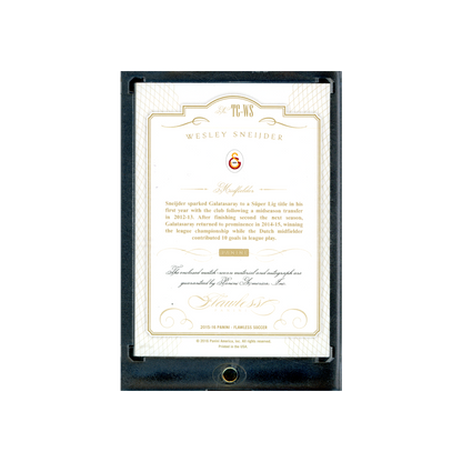 Wesley Sneidjer 2015-16 Panini Flawless Soccer Top of the Class Patch Auto /24