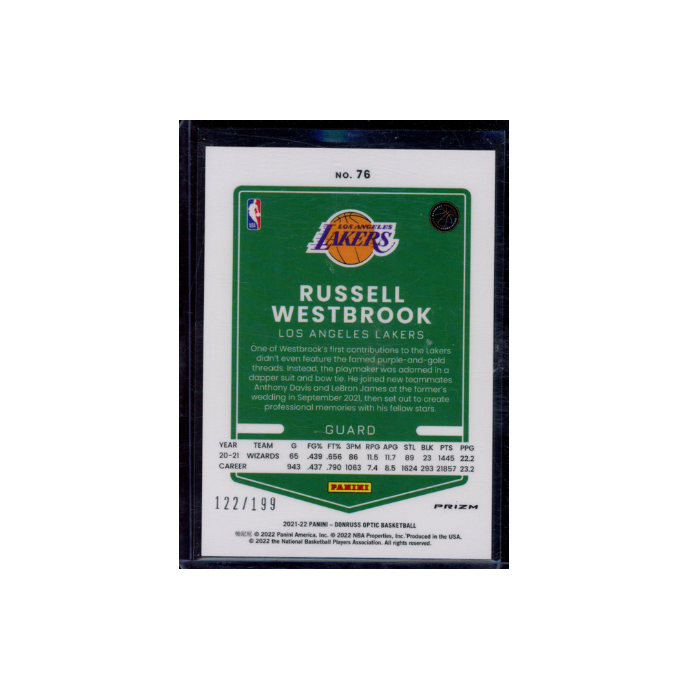 Russell Westbrook 2021-22 Panini Donruss Optic Basketball /199