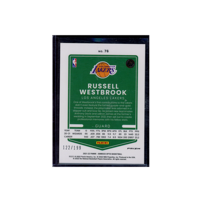 Russell Westbrook 2021-22 Panini Donruss Optic Basketball /199