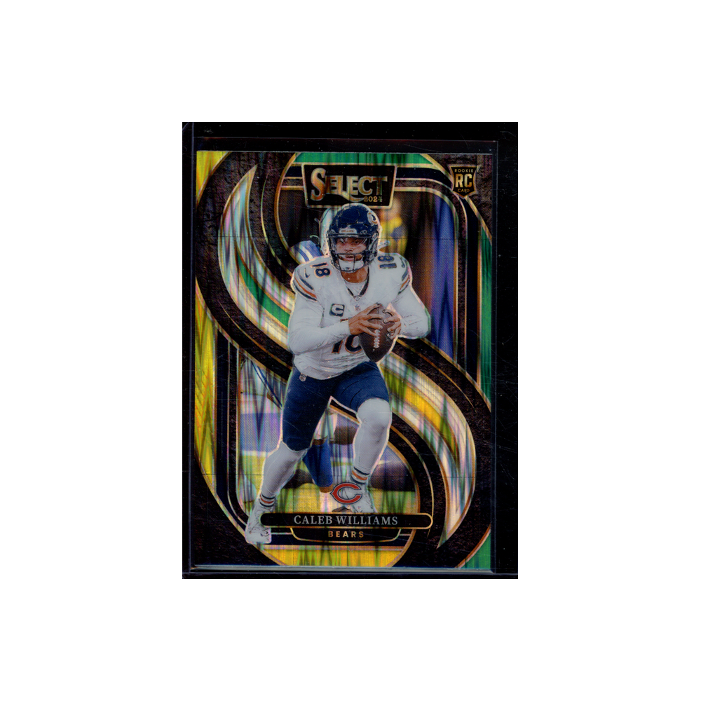 Caleb Williams 2024 Panini Select Football Yellow Green Shock
