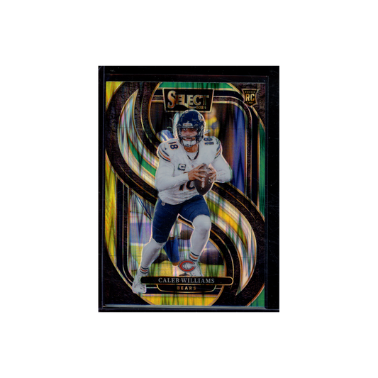 Caleb Williams 2024 Panini Select Football Yellow Green Shock