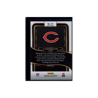 Caleb Williams 2024 Panini Select Football Yellow Green Shock