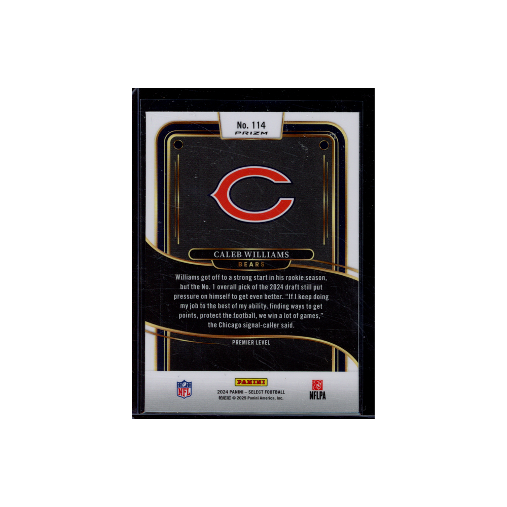 Caleb Williams 2024 Panini Select Football Red Yellow Shock Rookie
