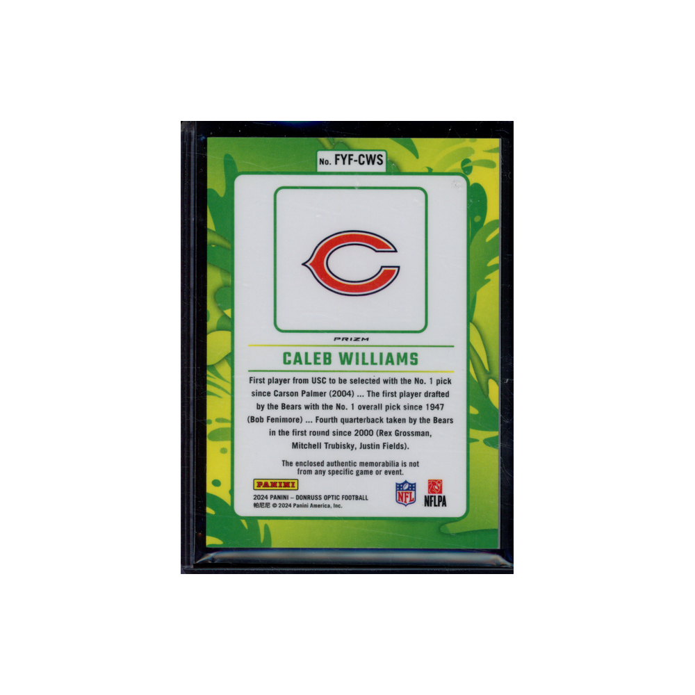 Caleb Williams 2024 Panini Donruss Optic Football First Year Fresh Rookie Patch