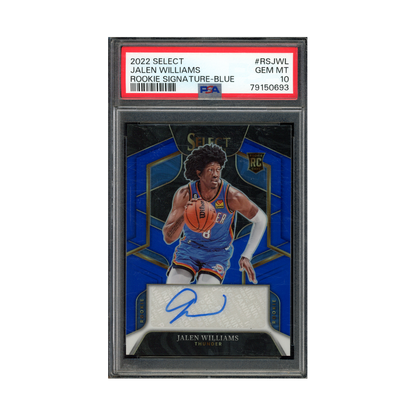 Jalen Williams 2022 Panini Select Rookie Auto Blue /49 PSA 10
