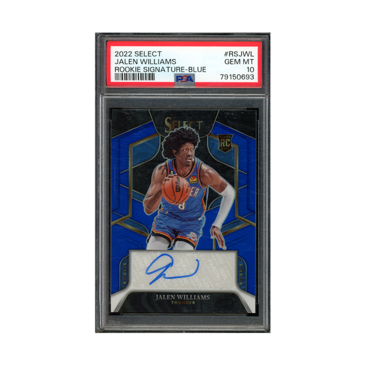 Jalen Williams 2022 Panini Select Rookie Auto Blue /49 PSA 10