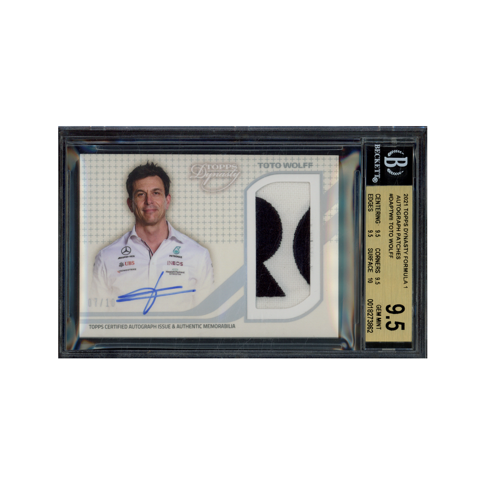 Toto Wolff 2021 Topps Dynasty Formula 1 Patch Auto /10 BGS 9.5
