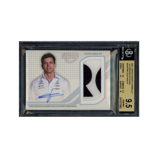 Toto Wolff 2021 Topps Dynasty Formula 1 Patch Auto /10 BGS 9.5