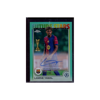 Lamine Yamal 2025 Topps Chrome Future Stars Auto Aqua /199