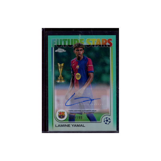 Lamine Yamal 2025 Topps Chrome Future Stars Auto Aqua /199