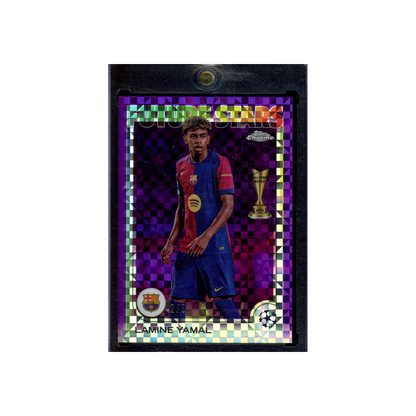 Lamine Yamal 2025 Topps Chrome Future Stars Purple Geometric Refractor /3