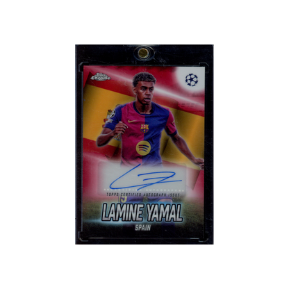 Lamine Yamal 2025 Topps Chrome Global Attraction Auto Red Refractor /5
