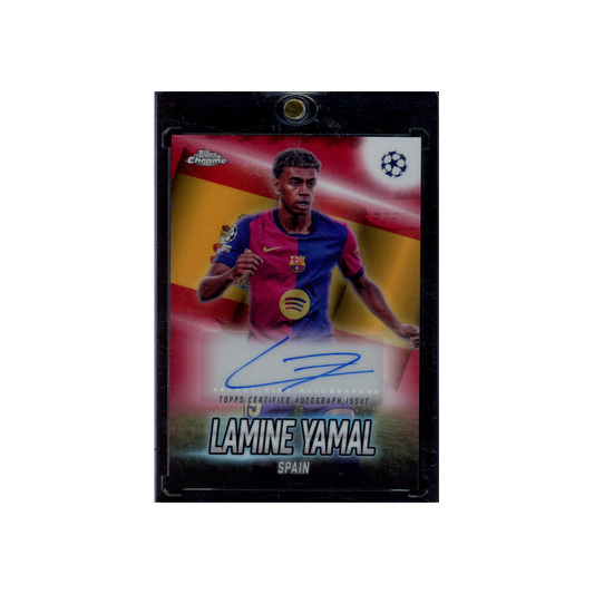 Lamine Yamal 2025 Topps Chrome Global Attraction Auto Red Refractor /5