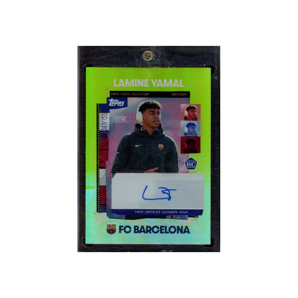 Lamine Yamal 2024 Topps Focus Rookie Auto Yellow /150