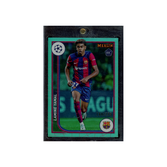 Lamine Yamal 2024 Topps Merlin Rookie Aqua /199