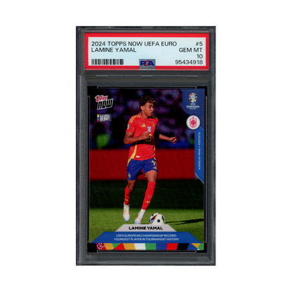 Lamine Yamal 2024 Topps Now Uefa Euro National Debut PSA 10