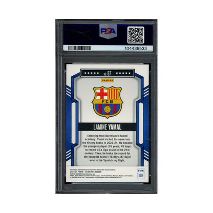 Lamine Yamal 2023-24 Panini Score Fifa Soccer Blue Lasers Rookie /50 PSA 9