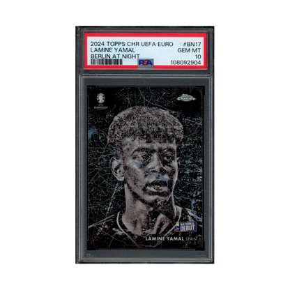 Lamine Yamal 2024 Topps Chrome Uefa Euro Berlin At Night Rookie PSA 10