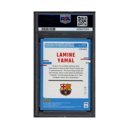 Lamine Yamal 2023-24 Panini Donruss Fifa Rated Rookie Optic Blue /99 PSA 9