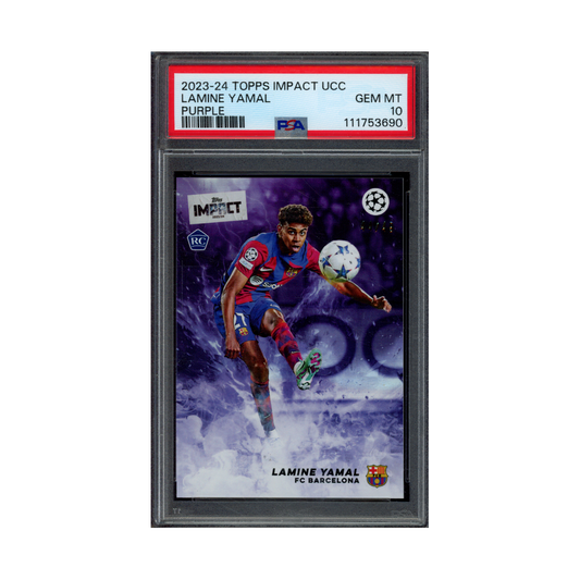 Lamine Yamal 2023-24 Topps Impact UCC Purple Rookie /49 PSA 10