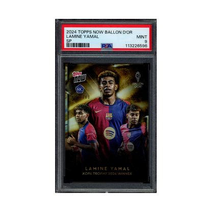 Lamine Yamal 2024 Topps Now Ballon D'Or SP Rookie /100 PSA 9