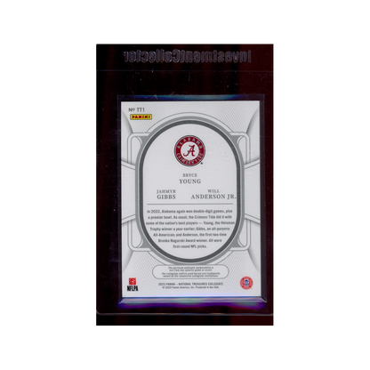 Young / Gibbs / Anderson Jr. 2023 Panini National Treasures Collegiate Football Patch /75