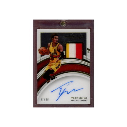 Trae Young 2021-22 Panini Immaculate Collection Basketball Patch Auto /49