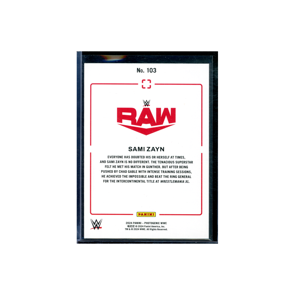 Sami Zayn 2024 Panini Photogenic WWE Silver /99