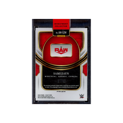 Sami Zayn 2024 Panini Select WWE Tie-Dye Patch Auto /25