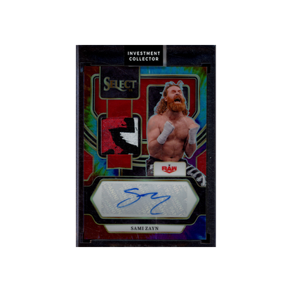 Sami Zayn 2024 Panini Select WWE Tie-Dye Patch Auto /25