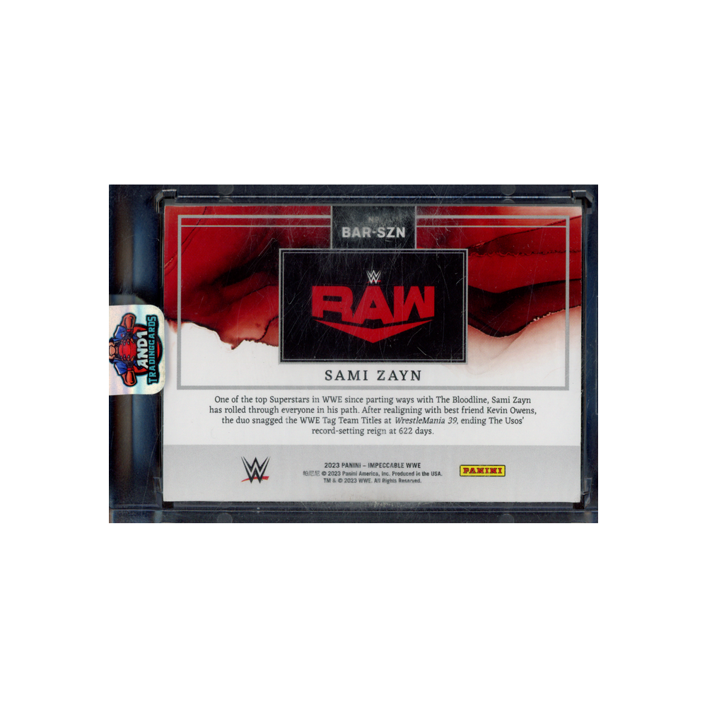 Sami Zayn 2023 Panini Impeccable WWE Silver Bar /35
