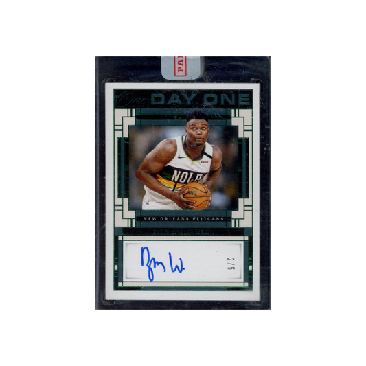 Zion Williamson 2023-24 Panini One and One Basketball Day One Auto Green /5