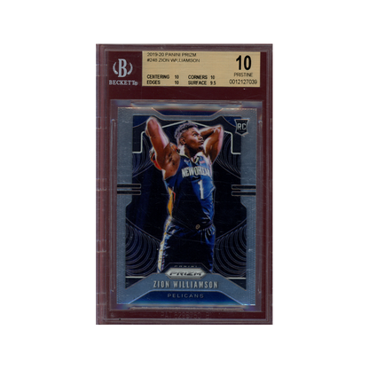 Zion Williamson 2019-20 Panini Prizm Basketball Rookie BGS 10