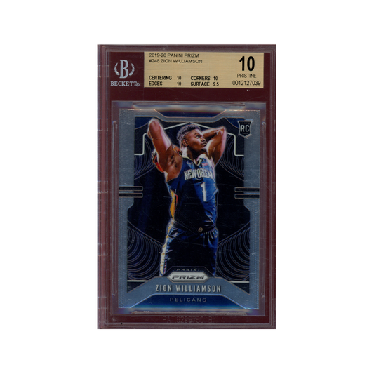 Zion Williamson 2019-20 Panini Prizm Basketball Rookie BGS 10