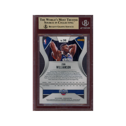 Zion Williamson 2019-20 Panini Prizm Basketball Rookie BGS 10